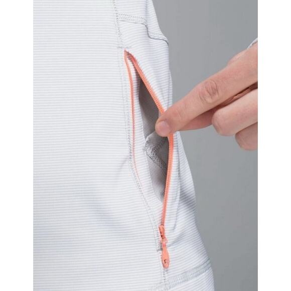Lululemon Race With Grace 1/2 Zip Size 6 White Silver Spoon, Slim Fit Sale!!! - Picture 11 of 15